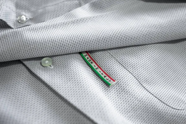 Etiqueta Made Italy Camisa Algodón Blanco — Foto de Stock
