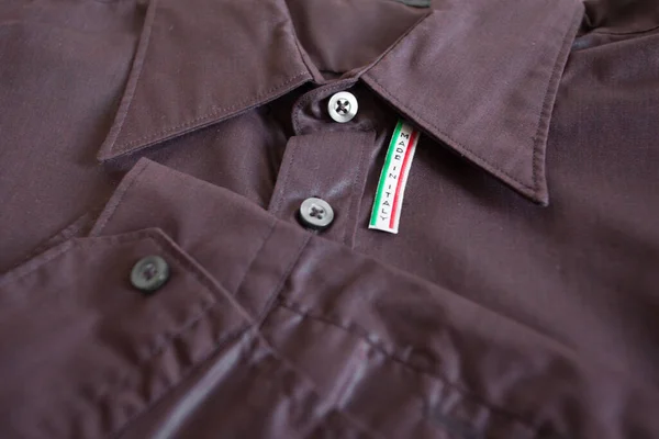 Etiqueta Made Italy Camisa Algodón Violeta — Foto de Stock