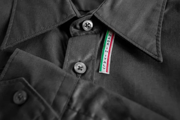 Etiqueta Made Italy Sobre Camisa Algodón — Foto de Stock