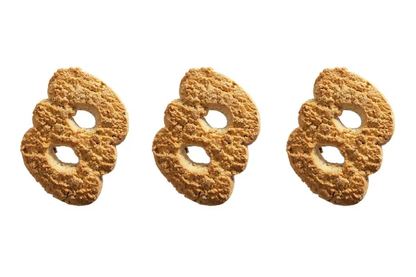 Drei Einzelne Kekse Weißem Speck — Stockfoto