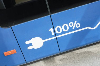 Dış elektrik otobüsündeki detay