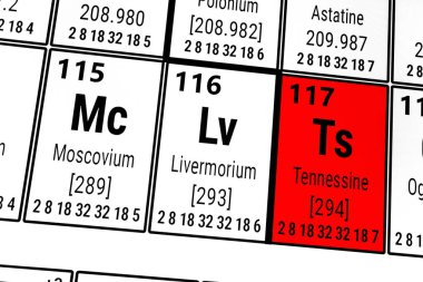 Elementlerin periyodik tablosu: Moscovium, Livermorium, Tennessin