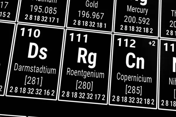 Elementlerin periyodik tablosu: Darmstadium, Roentgenium, Kopernik