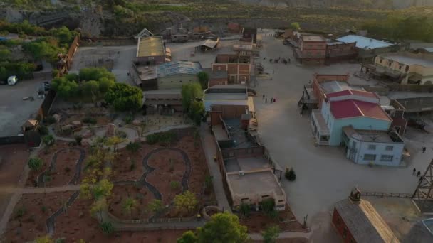 Вид Воздуха Oasys Mini Hollywood Theme Park Tabernas Almeria Spain — стоковое видео