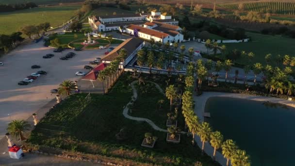 Letecký Pohled Orientální Zahradu Bacalhoa Buddha Eden Park Portugalsku Travel — Stock video