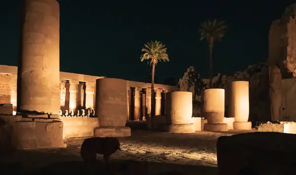 stock image light show in Karnak Temple in egypt