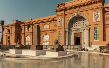 entrance of the Egyptian museum in Cairo clipart
