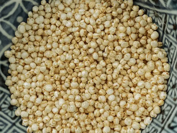 stock image Puffed amaranth in the bowl top viewHealthy nutrition local superfoods