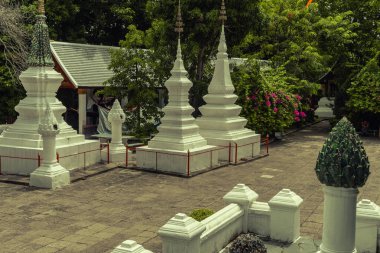 Laos 'taki Wat Xieng tanga Budist tapınağında detaylı görüş.
