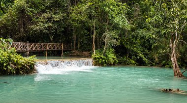 Kuang Si Şelalesi Laos 'taki Tat Kuang Si Parkı' nda.