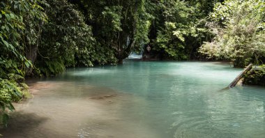 Kuang Si Şelalesi Laos 'taki Tat Kuang Si Parkı' nda.