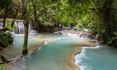 Kuang Si Şelalesi Laos 'taki Tat Kuang Si Parkı' nda.