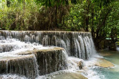 Kuang Si Şelalesi Laos 'taki Tat Kuang Si Parkı' nda.