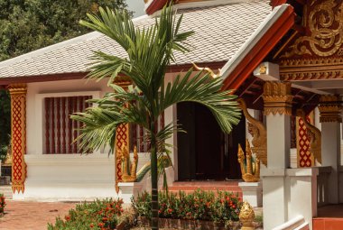 Luang Prabang, Laos 'taki Wat Hosian Voravihane Budist Tapınağı' nın detaylı görüntüsü