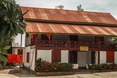 Luang Prabang, Laos 'taki Wat Hosian Voravihane Budist Tapınağı' nın detaylı görüntüsü