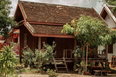 Luang Prabang, Laos 'taki Wat Hosian Voravihane Budist Tapınağı' nın detaylı görüntüsü