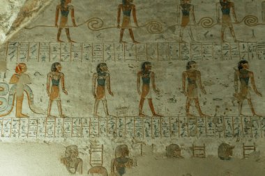 Hieroglyphic walls in the Valley of the Kings clipart