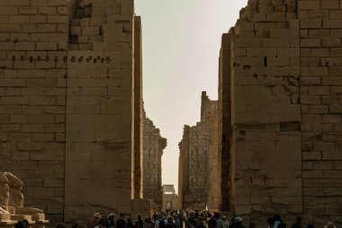 Mısır 'daki Karnak Tapınağı' nın detaylı görüntüsü