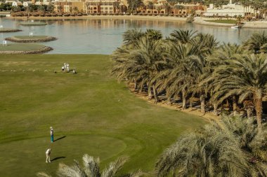 Mısır 'daki El Gouna golf sahasının manzarası