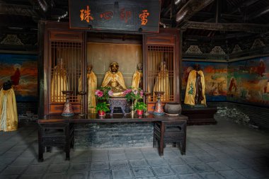 Dengfeng, Çin 'deki Şaolin Manastırı' nın detaylı görüntüsü