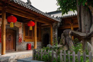 Dengfeng, Çin 'deki Şaolin Manastırı' nın detaylı görüntüsü