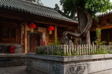 Dengfeng, Çin 'deki Şaolin Manastırı' nın detaylı görüntüsü