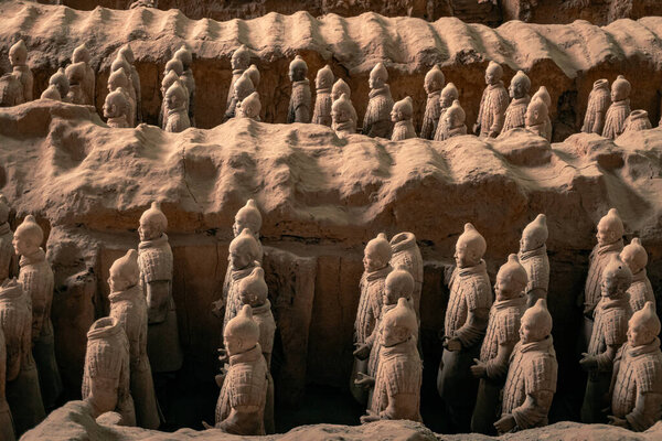 Terracotta Army, archaeological tomb of the first Chinese emperor Qin Shuhuangdi near Xi an,