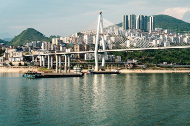 Yangtze Nehri manzarası Çin Halk Cumhuriyeti Badong 'da.
