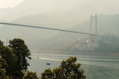 Çin Halk Cumhuriyeti 'nde Yangtze Nehri manzarası