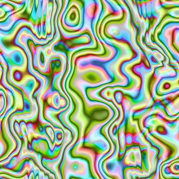 Psychedelic Oil Spilled Liquid Geometric Pattern Curved Lines Funky Liquid — Stock Photo, Image