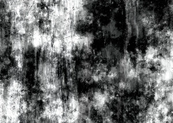 旧的深色单色飞溅 黑色的形状令人苦恼的墙壁或纸片 抽象的恐怖设计 万圣节的斑点肉眼和危机的形状 哥特灰尘磨损的背景与编织元素 — 图库照片