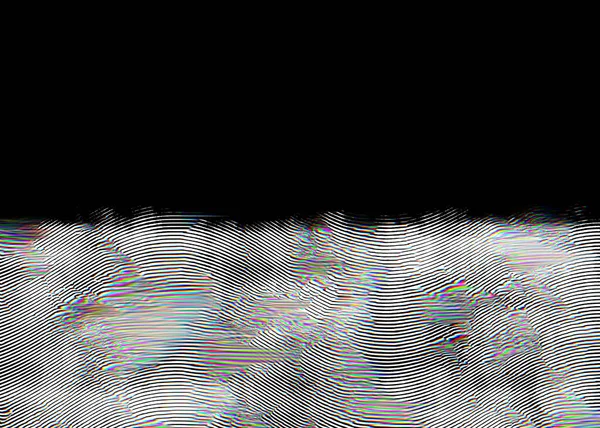 Elegant Curve Glitch Flow Fluid Liquid Rainbow Blurred Move Stripes on Dark Monochrome Background. Retro futurism, web punk, rave DJ techno in reflection disco shape Synth wave. Vapor wave cyberpunk