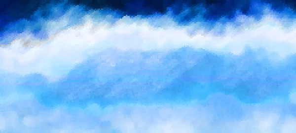 Абстрактний Градієнтний Синій Банер Мозаїчним Кубом Горизонтальними Лініями Цифровими Смугами — стокове фото