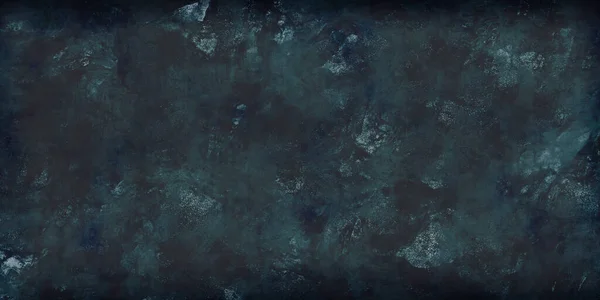 深蓝色 斑驳的大理石墙 发牢骚的质感 忧心忡忡的老海军黑暗守夜背景 艺术粗糙的风格纹理横幅与文字的空间 Grunge Stucco蓝色纹理 — 图库照片