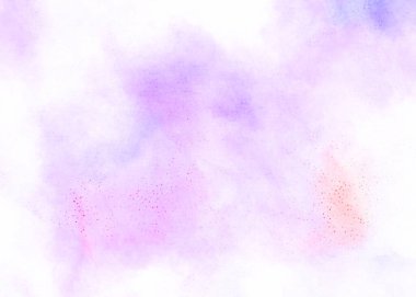 Beyaz arka plan lekesi üzerine pembe mor menekşe ve lekeli gouache dokusu ve buruşuk grunge vuruşları mesajınız için fotokopi alanı, romantik sevgililer günü