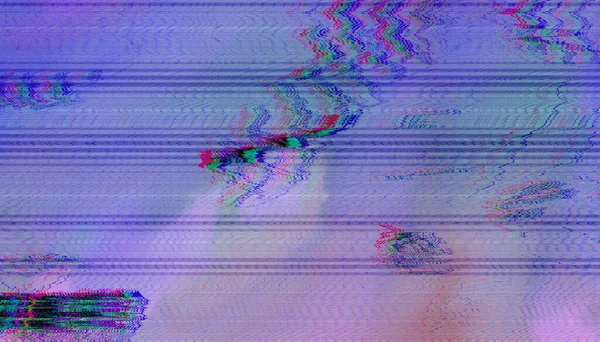 Digitale Violette Hintergrund Bunte Verzerrung Horizontale Linie Störgeräusche Wirkung Cyber Stockfoto