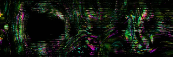Grunge Banner Escuro Colorido Derramado Com Efeito Ruído Distorção Erro — Fotografia de Stock