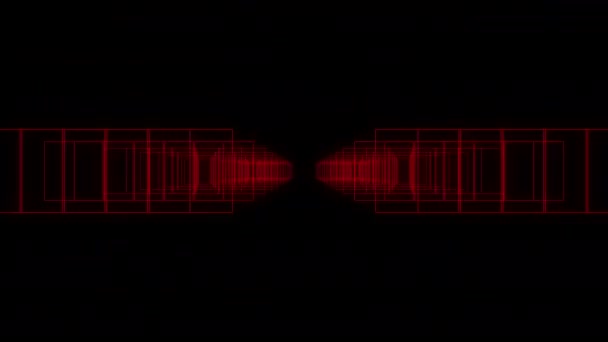 Disco Squares Techno Motion Vibrierende Neon Glühende Führte Bunte Quadrate — Stockvideo