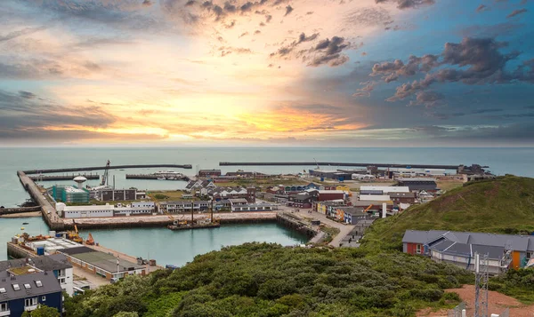 Heligoland adasındaki liman. Kuzey Denizi. Almanya.
