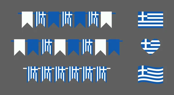 Greek Symbols Decorative Elements National Flag Greece Traditional Flag Heart — Διανυσματικό Αρχείο