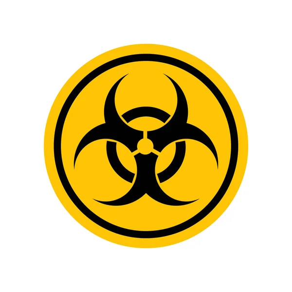 Знак Биологической Опасности Значок Черная Опасность Желтом Круглом Символе Векторная — стоковый вектор