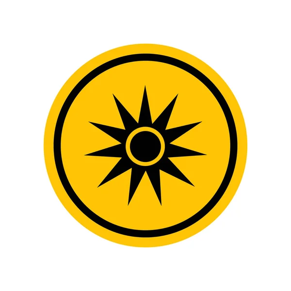 Optical Radiation Sign Black Danger Icon Yellow Symbol Vector Illustration — Stock Vector