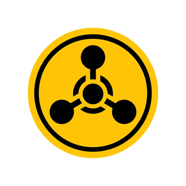 Signo Arma Química Icono Peligro Negro Símbolo Redondo Amarillo Ilustración — Vector de stock