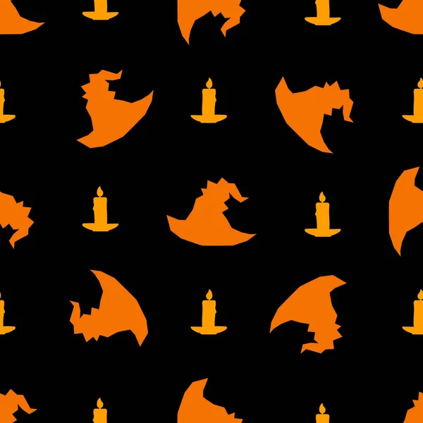 Halloween Hladký Vzor Jednoduchými Magickými Siluetami Halloween Strašidelný Vzor Barevný — Stockový vektor