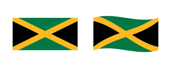 Jamaicas Flaggskyltar Klara Självständighetsdagen Jamaica Nationella Symboler För Jamaicanska Helgdagar — Stock vektor