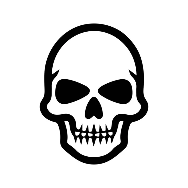 Silueta Del Cráneo Aislada Sobre Fondo Blanco Silueta Halloween Logo — Archivo Imágenes Vectoriales
