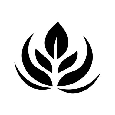 Doğal ekolojik logo, beyaza izole edilmiş. Minimalist yapraklar büyümeyi, doğayı ve sürdürülebilirliği sembolize eder. Çevre dostu markalar, organik ürünler ve çevre girişimleri için mükemmel..