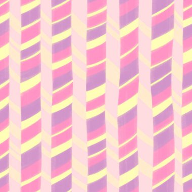 Şekerleme deseni. Şenlikli doku, dikişsiz desen köşegen pastel şeker kamışları romantik duvar kağıtları, ambalaj kağıdı, kumaş ve tekstil için çizgili çizgiler. Doğum günü partisi için tatlı baskı.