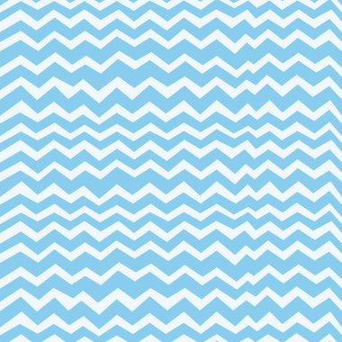 Açık mavi arkaplanda beyaz zig zag çizgileri olan kusursuz simge deseni. Tekstil ve arka planlar için klasik ve çok yönlü geometrik tasarım. Vektör basit geometrik soyut zigzag duvar kağıdı.