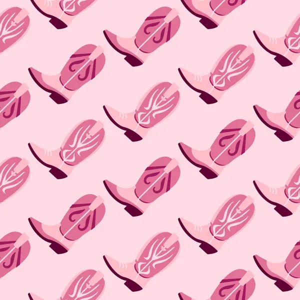 Kusursuz desenli, pembe ve bordo çizmeli açık pembe arka planda dekoratif girdap tasarımlı kovboy kız çizmeleri. Tekstil ve eğlence projeleri için eğlenceli batı temalı tasarım. Pembe kovboy çizmeleri..
